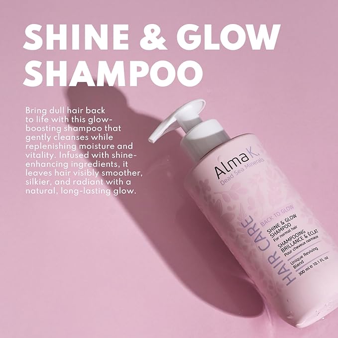 Alma K Shine and Glow Shampoo - Moisturizing Shampoo for Women - Hair Growth Shampoo - Hydrating Shampoo with Argan Oil, Cocoa Butter - 10.1 oz