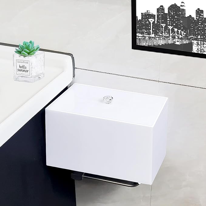 Tampon Holder Organizer for Bathroom Women Pad Container Storage Box, White