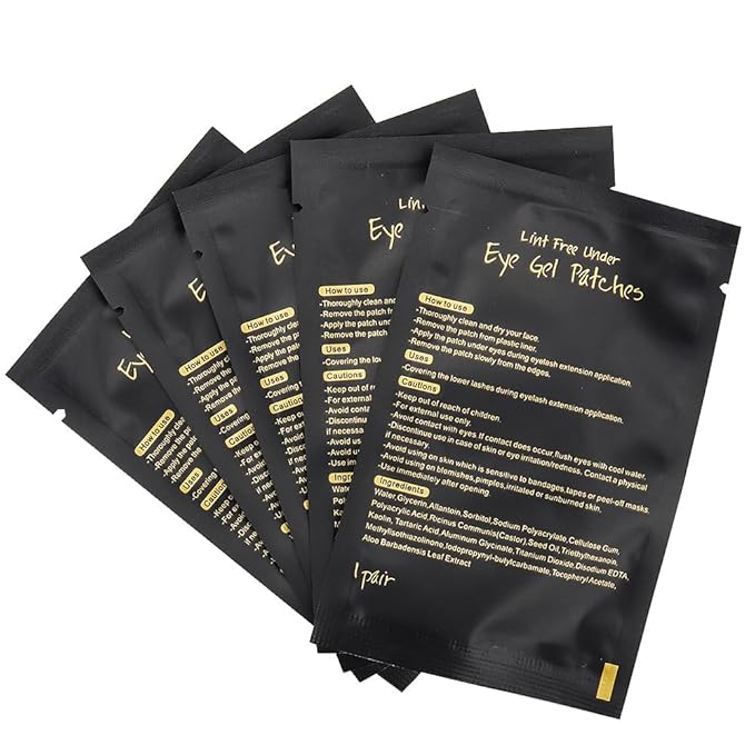 100 Pairs Eye Under Gel Pads Eyelash Extensions Patches,Lash Extension Lint Free Under Hydrogel Eye Mask Pads Beauty Tools (Black)