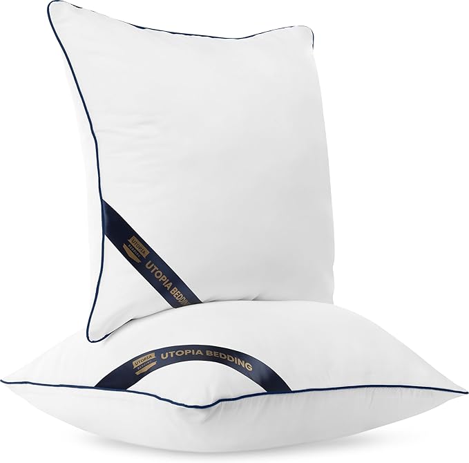 Utopia Bedding 16x16 Throw Pillow Inserts, Decorative Pillows, Pack of 4 | Piping Throw Pillows, Plush & Supportive, Aesthetic Cushion Sham Stuffer for Sofa, Office, Couch & Bed, Set of 4, White