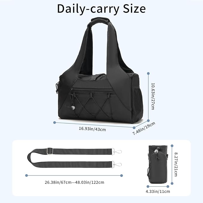 Handbag for Women Yoga Bag Large Capacity Yoga Pad Buckle with Shoe Compartment Water Bottle Sports Gym Bag Travel