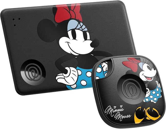 Life360 Tile Starter Pack - Minnie Mouse - Bluetooth Trackers and Item Finders for Keys, Wallets & More. Both iOS and Android Compatible. Phone Finder. 2-Pack (Black Mate/Slim)