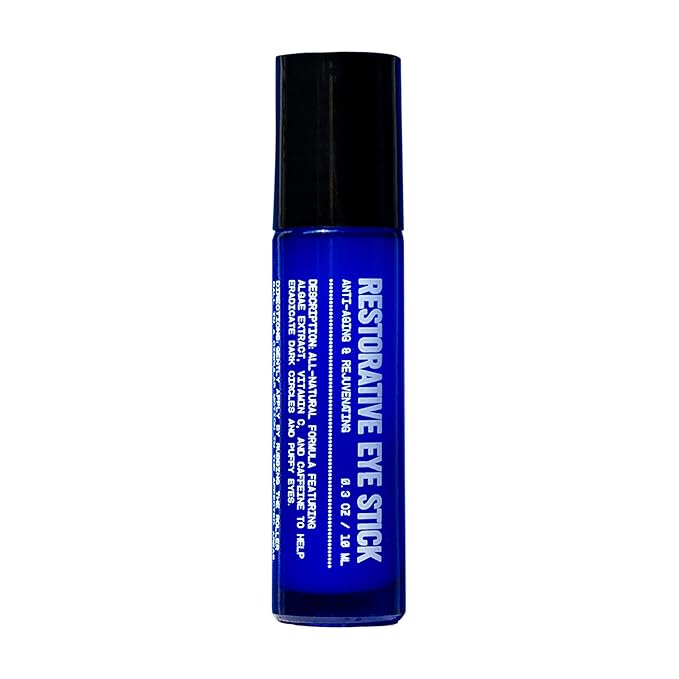Blu Atlas Restorative Eye Serum Roller Stick for Men with Vitamin C & Niacinamide – Anti-Aging & Brightening Under Eye Cream Helps Reduce the Appearance of Dark Circles, Puffiness & Bags – 0.3 oz