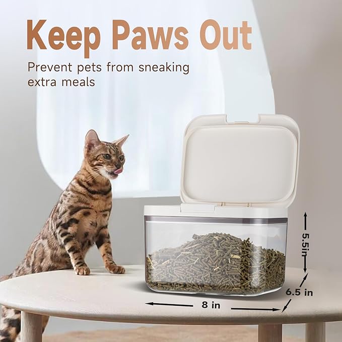LivLab Mker 5 lb Airtight Dog Food Storage Container with Scoop, White
