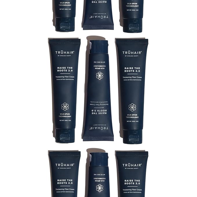 Truhair Raise The Roots 2.0 - Instant Hair Thickening Fiber Cream for Frizz-Free Blowout | Hair Styling Cream for Women & Men | Silk-Spun Fibers Hair Volumizer for Fine Hair Conditioning & Smoothing