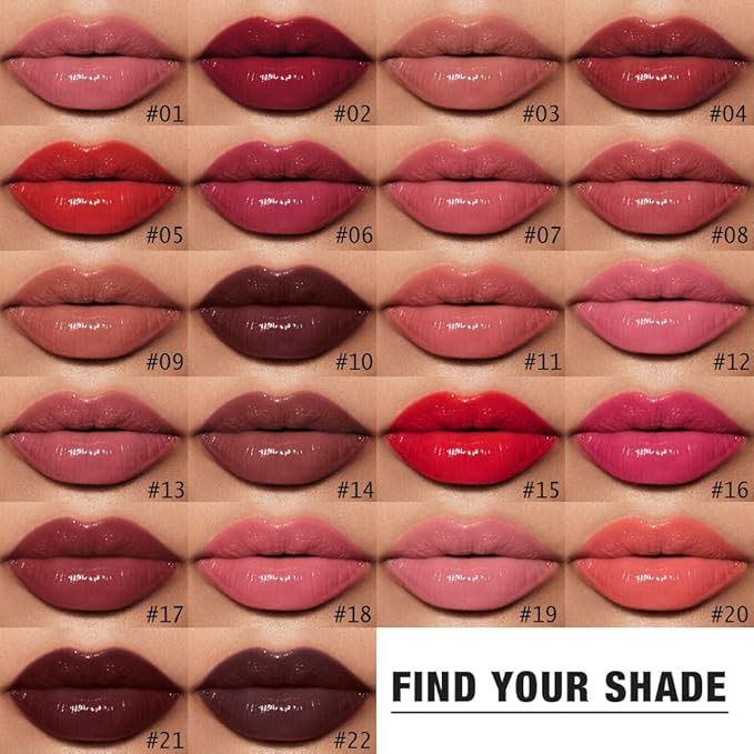 evpct Nude Shiny Glossy Longwear No-Budge Liquid Lip Color Lipstick Makeup, Highly Pigmented Color Instant Shine, Waterproof Long Lasting Lipstick for Women, Lip Stain Gloss with Lip Liner Brush