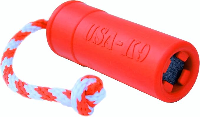 SodaPup USA-K9 Firecracker – Durable Dog Tug Toy & Floating Training Dummy Made in USA from Non-Toxic, Pet-Safe, Food Safe Natural Rubber for Water Retrieval, Bonding, Mental & Physical Exercise, More