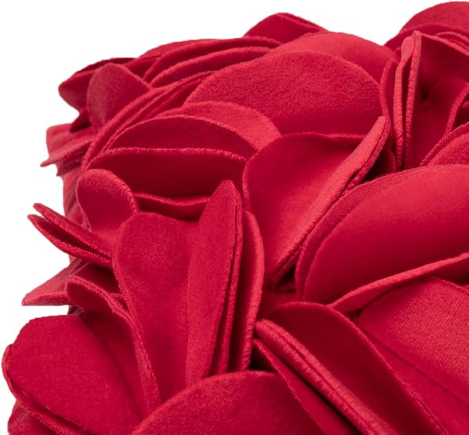 KINGROSE Handmade 3D Flower Throw Pillow Cover Decorative Cushion Cover Soft Pillow Case Sham for Sofa Couch Bed Living Room Home 12 X 20 Inches Velvet Christmas Red | Handmade Floral Pillowcase, Soft Decorative Cushion Cover for Sofa Couch Bed Living ...