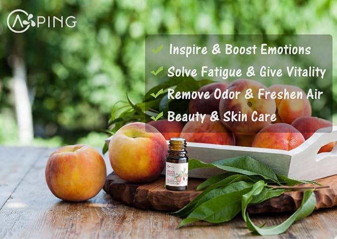 Peach & Mango Essential Oils - 100% Pure Organic Natural Plant Oils for Diffuser, Aroma, Spa, Massage, Yoga, Perfume, 2x10ML