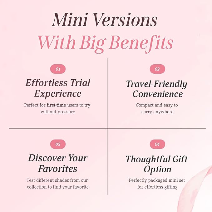 DEAR DAHLIA Vegan Makeup Mini Trial Kit | Petal Drop Liquid Blush Mini & Paradise Sensual Lip & Paradise Sheer Dew Lipstick - Weightless Buildable Blush | Natural Glow Lipsticks.