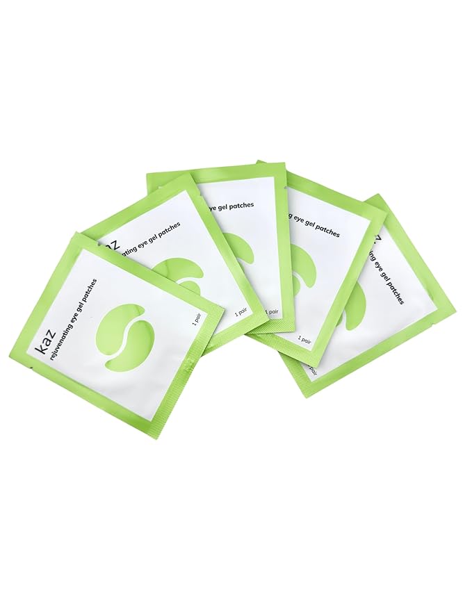 Waxness Kaz Rejuvenating Eye Gel Patches with Caffeine, Hyaluronic Acid & Extensin for Dark Circles & Puffiness, 5 Pair – Professional Skin Care