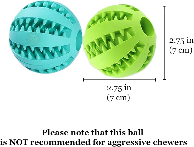 SunGrow 2-Pack Dog Treat Balls, Puzzle Food Interactive Treat Dispensers, Hide Treats Inside, Puppy Treat Dispensers for Training, Small Dog Enrichment Balls for Boredom, Mental Stimulation for Puppy
