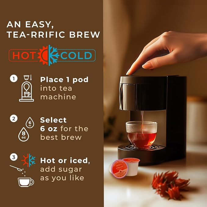 Gya Tea Co Hibiscus Tea Gift Set (16 Count) - Decaf Tea Pod for Lovers Get Well Gifts - Manually Harvested - Enjoy Hot or Iced