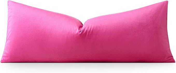 Artscope Luxury Velvet Lumbar Pillow Cover Super Soft Decorative Rectangle Pillowcases Soft Solid Cushion Cases for Couch Sofa Bedroom Car Decor 14x36 Inch Hot Pink