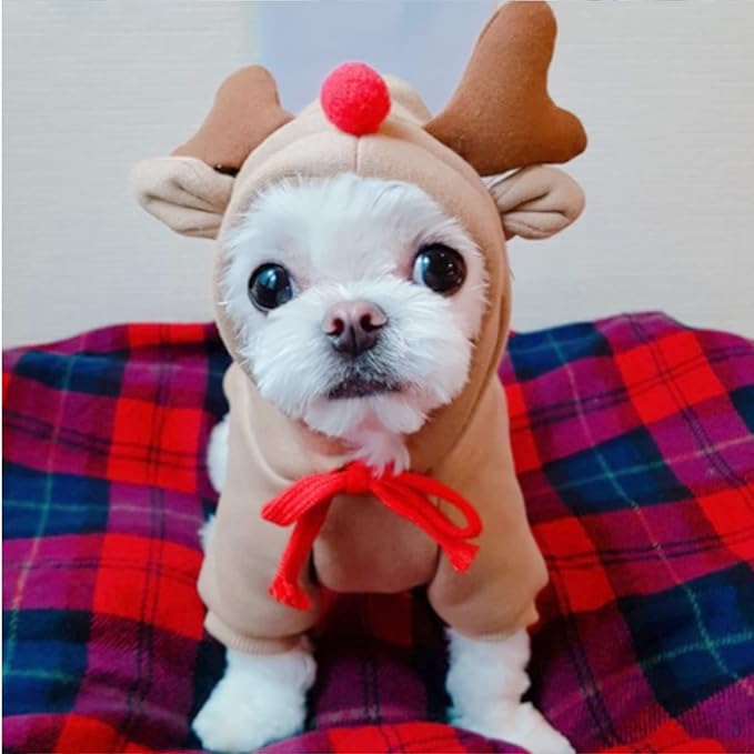 Pet Clothes Dogs Hoodie Sweatshirt - Elk Fruit Shape Cold Weather Clothes Costume Outfit for Puppy Cats Small MediumDog (X-Small)