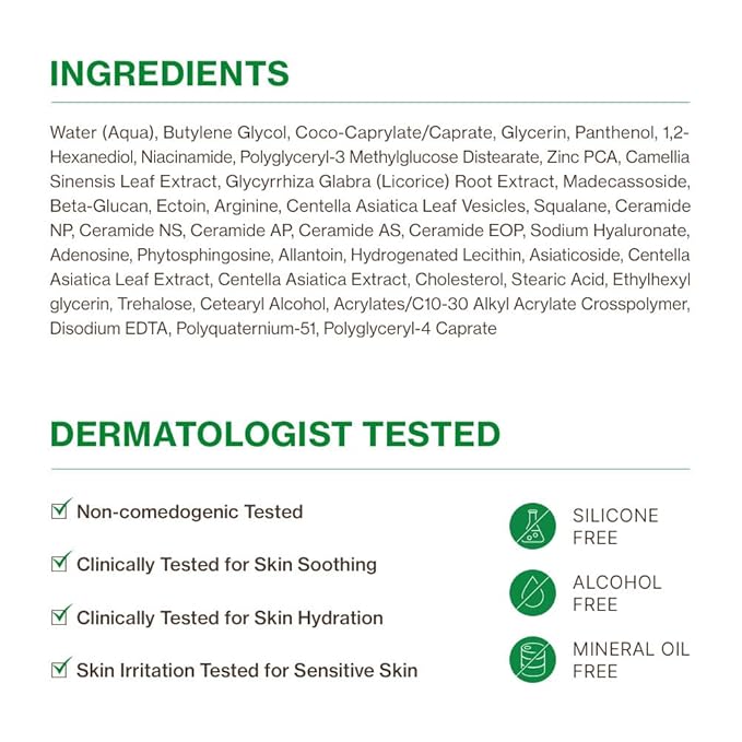 YUMU Cica Exosome Zinc Blemish Relief Cream, Face Moisturizer for Sensitive, Acne-Prone Skin, Lightweight, Breakouts, Barrier Repair, Hydration, Soothing, Oil-Free, Korean Skincare (80 ml/2.70 fl.oz.)