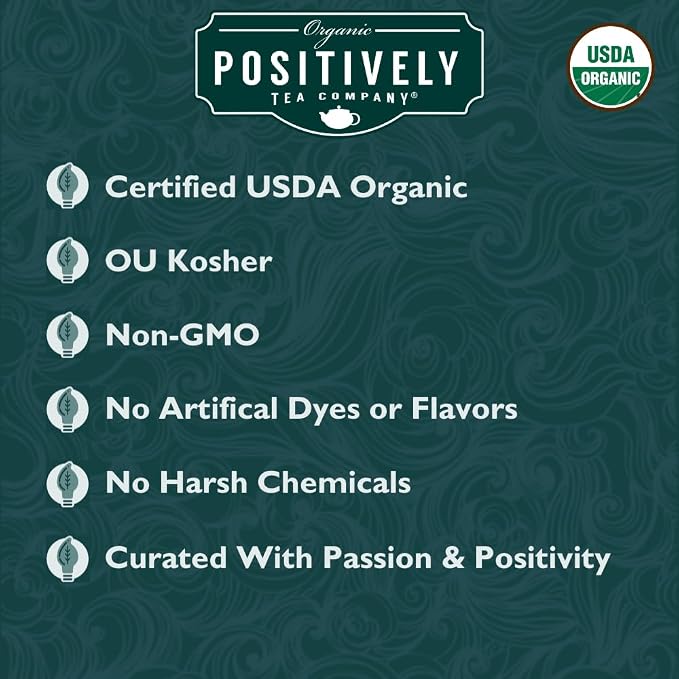Organic Positively Tea Company, Herbal Tea, Refreshing Botanical Blend with Tulsi, Spearmint & Rosehips, Loose Leaf, 16 Ounce
