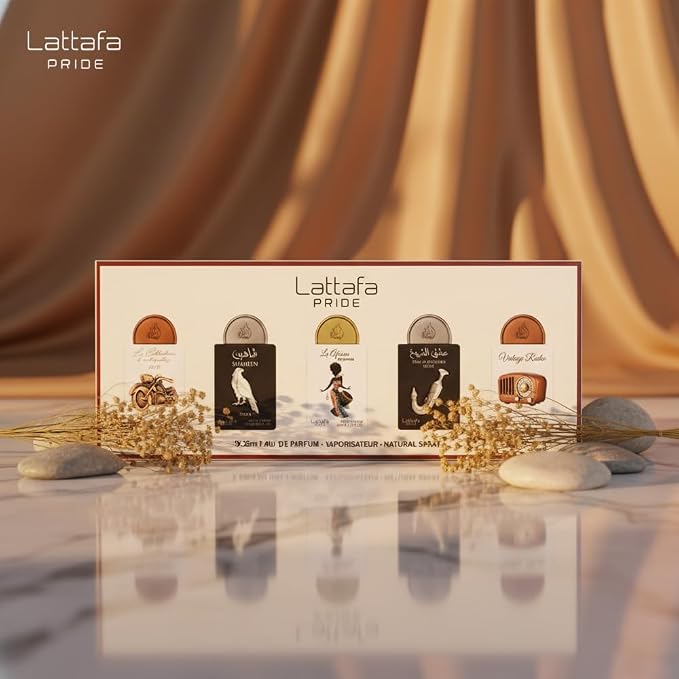Lattafa Pride Gift Sets – Long Lasting Arabian Perfumes for Women Collection No.5 (5 x 20ml) – Eau de Parfum Spray – Elegant Ladies Perfume with Luxurious Scents – Premium Gift Box for Every Occasion