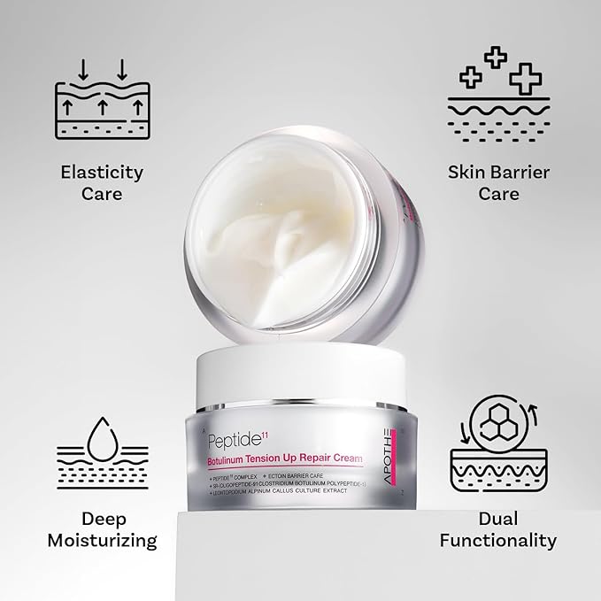 APOTHE Peptide 11 Botulinum Tension Up Repair Cream 1.69 fl oz (50ml) – Skin Elasticity, Moisturizing & Nourishing with Liposome Technology, Ectoin, and Peptides