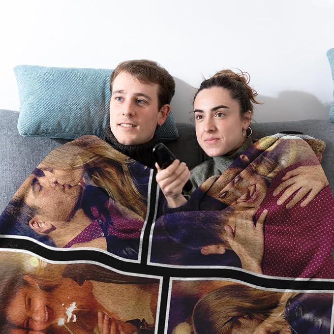 Ships Next Day, Custom Sherpa Fleece Blanket with Photos Text Soft Warm Custom Blanket Personalized Couples Gifts for Boyfriend Girlfriend Customized Picture Blanket Gifts for Christmas Valentines Day