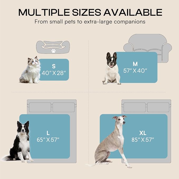 Luciphia Waterproof Blanket for Dog, Washable Reversible Fleece Pet Throw | Durable protector for bed, couch, crate, and furniture; leakproof and calming for dogs, cats, puppies Blue S(40''x28'')