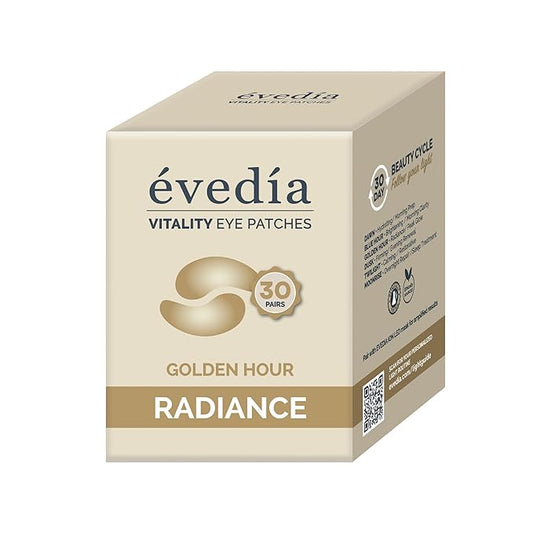 Vitality Eye Patches — Golden Hour — Brighten + Glow | 24K Gold + Caffeine + Peptide Hydrogel Eye Masks | 30 Pairs