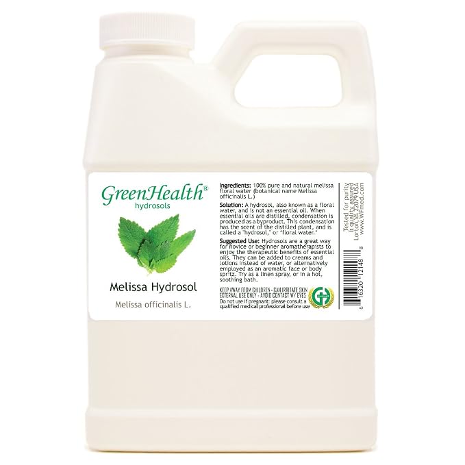 Melissa Hydrosol (Floral Water) - 16 fl oz Plastic Jug w/Cap - 100% Pure (NOT Oil)