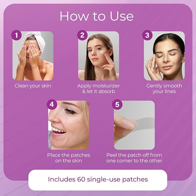 Furlesse Crows Wrinkle Patches, Overnight Eye Patches for Wrinkles and Crow’s Feet Lines, Non-invasive Anti-Wrinkle Patches, Anti-aging Skincare, 60 Patches, 30-Day Use