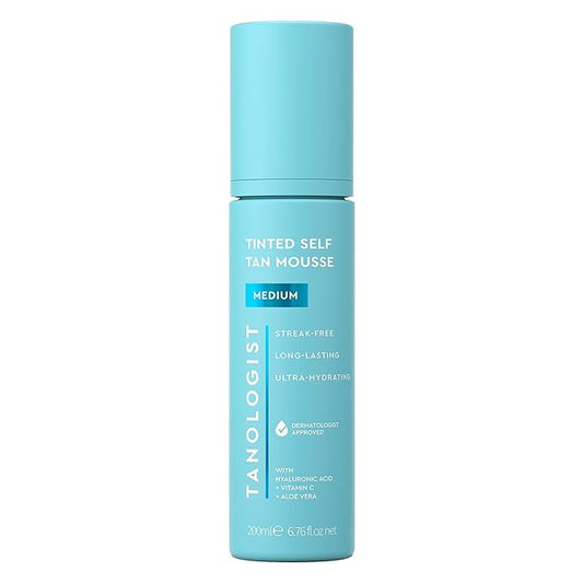 Tanologist Medium Self Tan Mousse, Tinted Self-Tanning Mousse, Streak-Free, Natural Glow, No Fake Tan Smell Or Orange Tone, Long Lasting, Clean Ingredients, Vegan, 6.76 fl. oz/200 ml Bottle