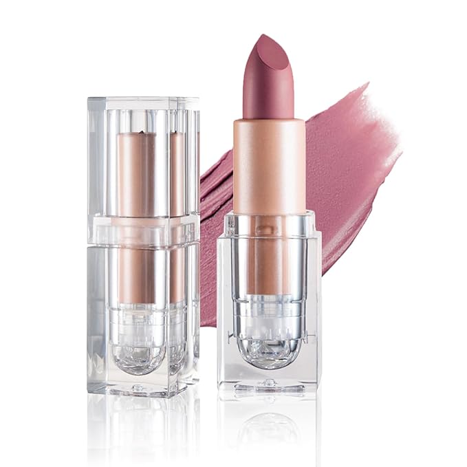 Matte Nude Lipstick Velvet Lip Gloss Non-Fading Non-Sticky Cup Nude Lipstick Matte Lip Stain Long Lasting Waterproof Lipstick for Women Girls Daily Lip Makeup-603 Hazy Rose