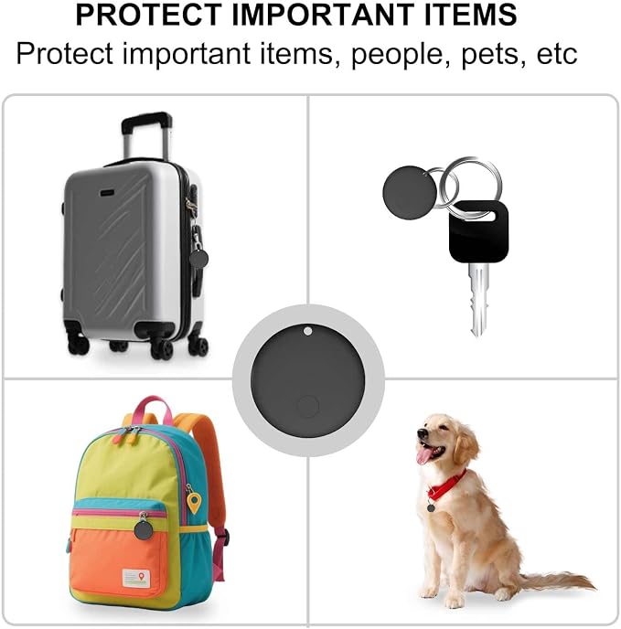 Mini GPS Tracker for Vehicles Compatible with Find My (iOS Only), 4 Pack | Hidden Tracking Device for Vehicles, Car Tracker No Subscription, Vehicle Tracker with Audio for Kid, Pet, Key, Luggage, Bag