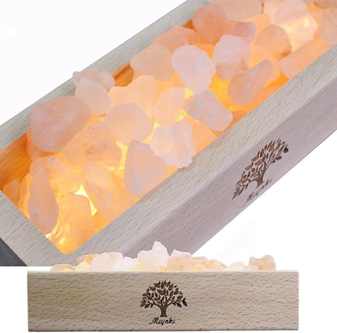 Himalayan Salt Lamp Diffuser - 300g Pink Salt with Wood Base, USB Powered, Warm Light for Aromatherapy, Relaxation, Meditation, Home Decor, Gifts