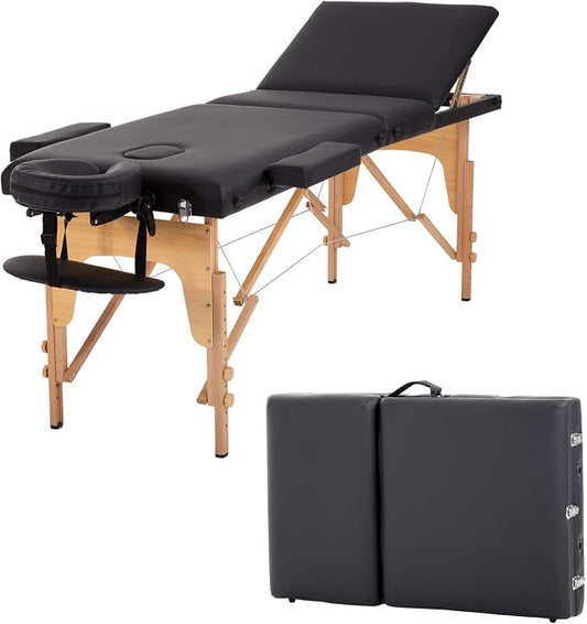 BestMassage Massage Bed Portable Massage Table 24 inch Wide Lash Bed Height Adjustable 3 Folding Spa Table with Non-Woven Bag for Spa Footmassage Facial CareSpa Tattoo