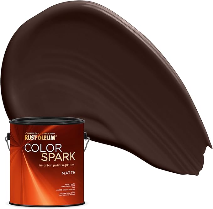 Rust-Oleum Color Spark Interior Paint and Primer in One, Matte, Brownie Batter, 1 Gallon