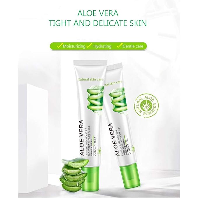 BIOAQUA Aloe Vera hydrating Eye Gel Cream Reduces Dark Circles Moisturizes No Eyes Bags Guaranteed 20g