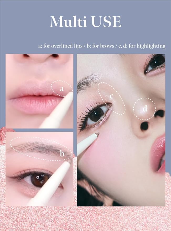 Idol AEGYO-SAL Maker 05 Dreamy Rose, 2-in-1 Under-Eye Highlighter and Contour Liner for Bright, Voluminous Eyes, Long-Lasting, Smudge-Proof Shimmer Stick with Natural Glow, Korean Beauty