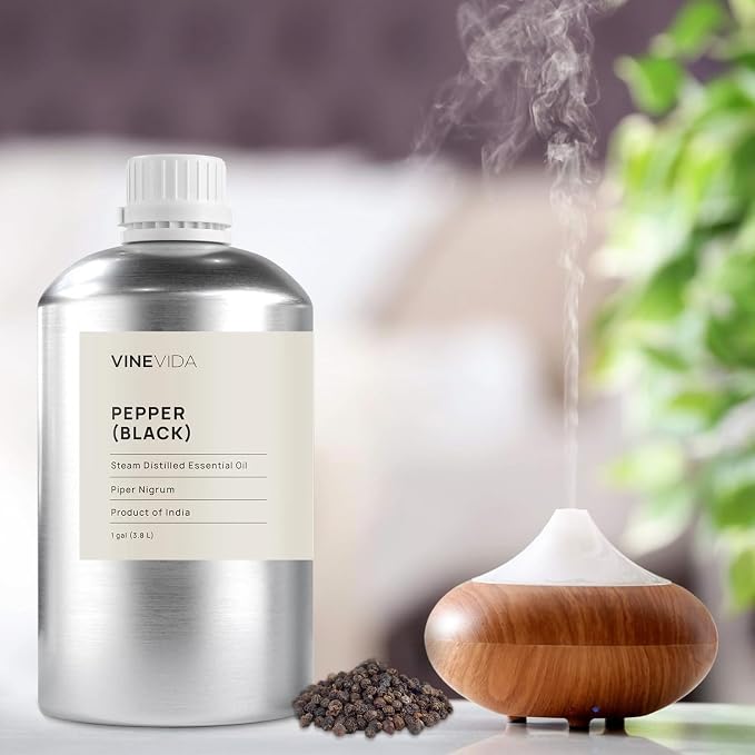 VINEVIDA Black Pepper Essential Oil - Gallon - 128 Fl Oz (3948.87 ml) - Undiluted - Natural - Cleansing - DIY Scents