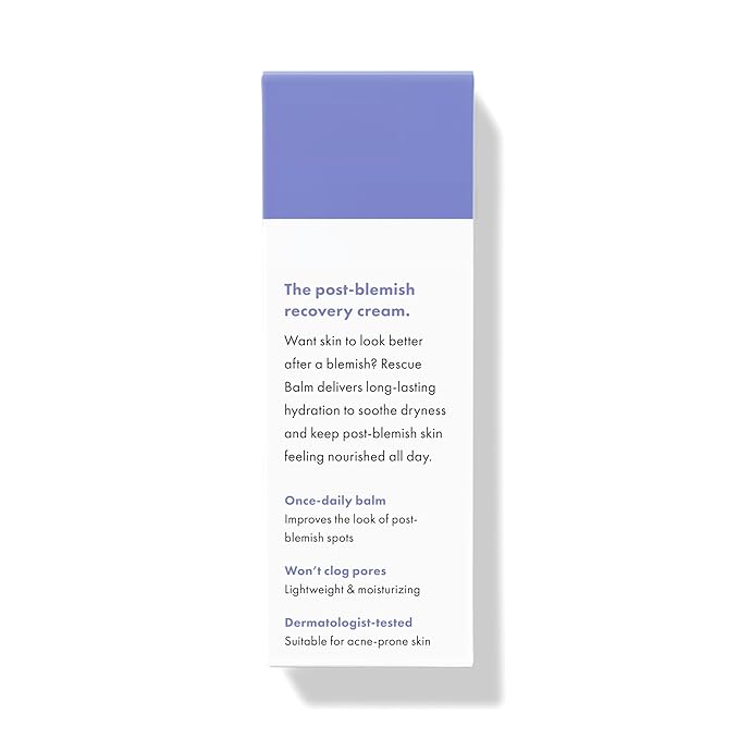 Hero Cosmetics Rescue Balm (New Formula)-The Post-Blemish Cream to Boost Hydration and Improve the Look of Post-Blemish Marks. Derm-Tested. New Formula. Won’t Clog Pores. 15mL
