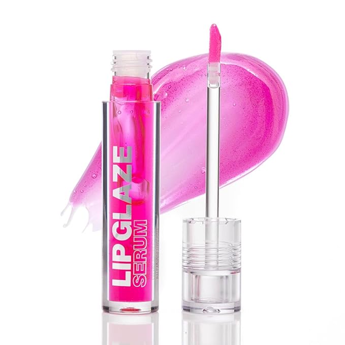 Palladio Lip Glaze Serum, Hydrating Lip Gloss with Peptides & Hyaluronic Acid for Plump, Smooth, and Nourished Lips – Vegan, High-Shine, Non-Sticky Finish (Berry Spritz)