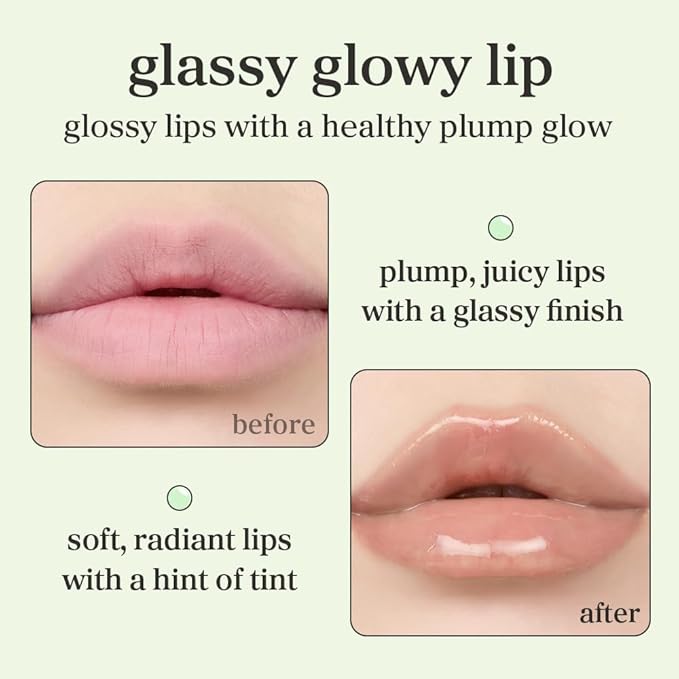 NOONI Korean Lip Oil - Appletea | Long-Lasting, Moisturizing, Plumping, Revitalizing for Dry Lips, Waterproof, No Peel Off, Hydrating, Nourishing Crystal Clear, Stocking Stuffers, 0.12 FL Oz