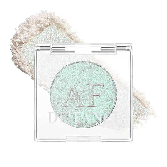 Highlighter Makeup,Green White Pink Shimmer Multichrome Face Highlighter Powder for Eyes Cheek Body,Waterproof Glint iluminadores de maquillaje Korean Highlight Makeup, Shine Natural Glow Enhancer, 04