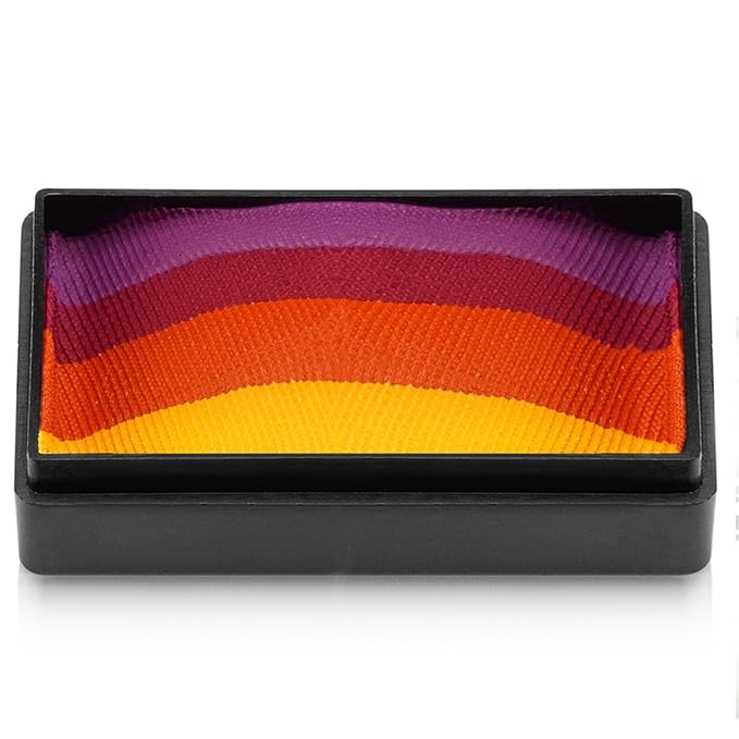 Kraze FX Domed 1-Stroke Split Cake - Sundown (25 gm), Professional Face and Body Painting, Hypoallergenic, Safe & Non-Toxic, Child Friendly, Ideal for Fairs, Carnivals, Party & Halloween