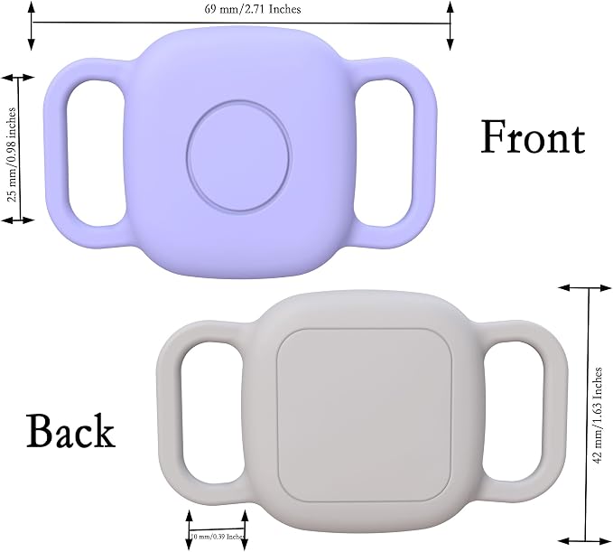 Waterproof Dog Collar Holder for Tile Mate 2024/2022 Tracker, 2 Pack Soft Silicone Case for cat pet Necklace, Anti-Scratch & Lightweight Protective Cover Accessories for Tile Tracker (Purple/Gray)