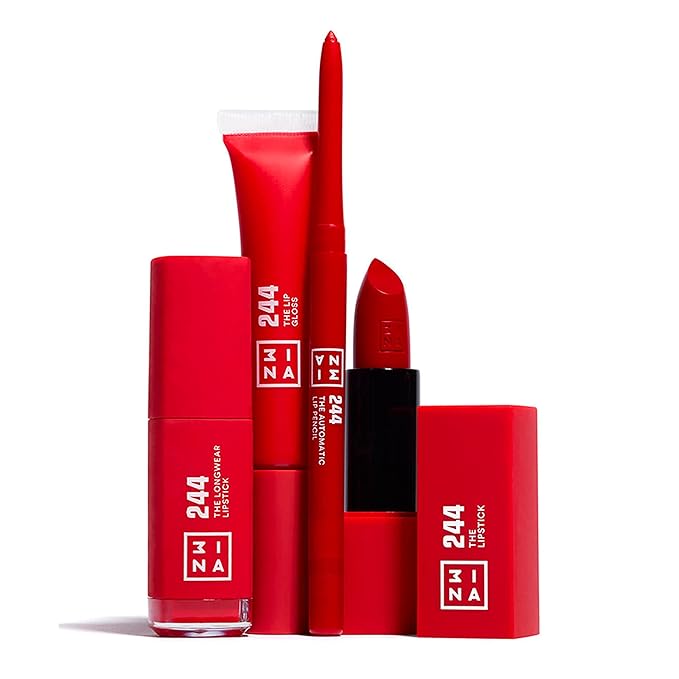 3INA MAKEUP - Vegan - Cruelty Free -The Lip Gloss 244 - Leuchtend Rote Lip Gloss - Spiegel-Effekt - Glänzender Look - Cremige Textur - Hochpigmentiert - Lip Gloss mit Aufträger