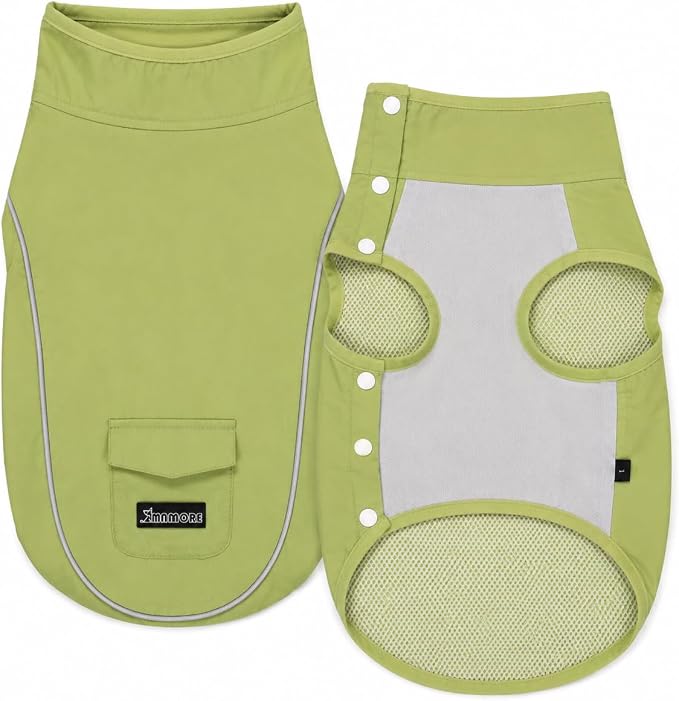 Dog Sun Protection Cooling Shirt,UPF 50+ UV Protection,Lightweight Breathable Cooling Vest, Sunblock Summer Clothes for Dogs (Mint Green, Large, Side Snap-Buttons)