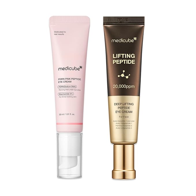 medicube Eye Serum Duo for Firmer-Looking Skin: PDRN Peptide Serum and Deep Reviving Peptide Eye Cream | Korean Skincare, Stocking Stuffers, Gifts for mom, Holiday Stocking Stuffers, Gifts for Her