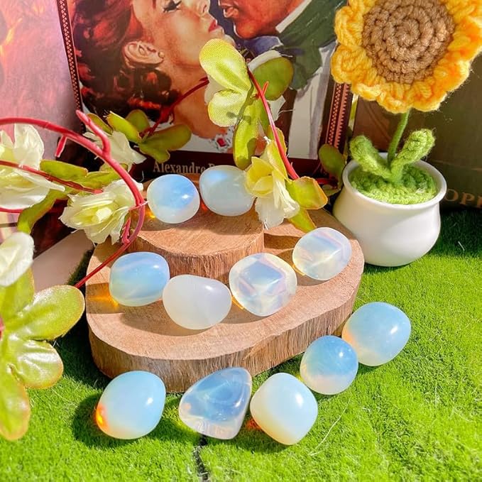 DUQGUHO Opal Crystals Bulk Natural Irregular Polished Stones Tumbled Crystals Gemstone Rocks for Beginners Gift 200g