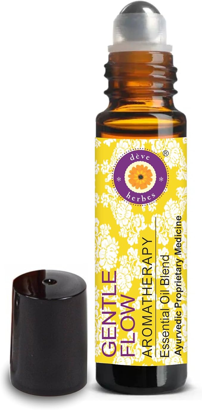 déve herbes Gentle Flow - Essential Oil Blend of Fennel Seed, Dill Seed, Lemon, Spearmint, Lemongrass & Ginger Essential Oils 10ml (Roll-On)