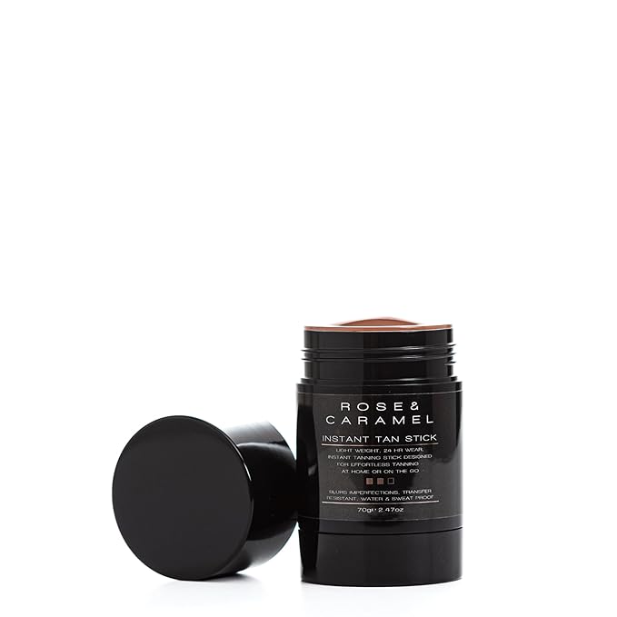Rose & Caramel Skinstant Instant Bronze Tanning Stick, Deep, Bronze, Instant, Waterproof, Sweat-proof, Imperfection-hiding Tan