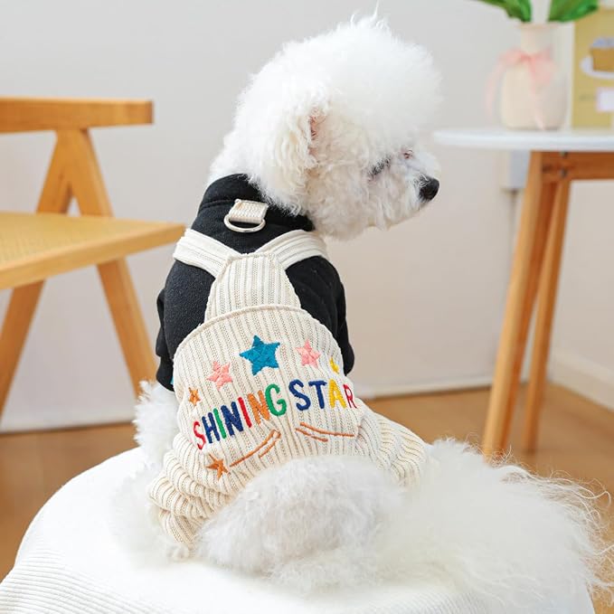 Dog Stylish Overalls Comfortable Puppy One Piece Outfits Summer Bib Overalls for Small Dogs Cute Pet Jumpsuit Onesie Chihuahua Yorkies Birthday Holiday Clothes Costume